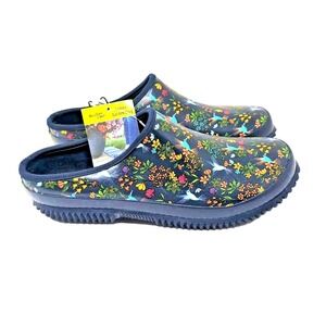 Western Chief Hummingbird Clog Rubber Slip-on Garden Shoes Womens 9 Navy NEW NWT